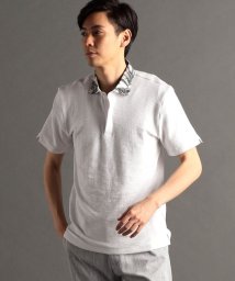MONSIEUR NICOLE(ムッシュニコル)/Flower collar 半袖ポロシャツ/09ホワイト