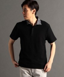 MONSIEUR NICOLE(ムッシュニコル)/Flower collar 半袖ポロシャツ/49ブラック