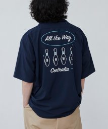 coen(coen)/刺繍ハッポウプリントオープンカラーシャツ/NAVY