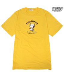 PEANUTS( ピーナッツ)/スヌーピー Tシャツ 半袖 刺繍 ウッドストック トップス SNOOPY PEANUTS レモン LL/ライトイエロー