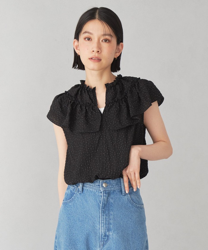 em. エムドット フリルブラウス 新品 完売品｜トップス