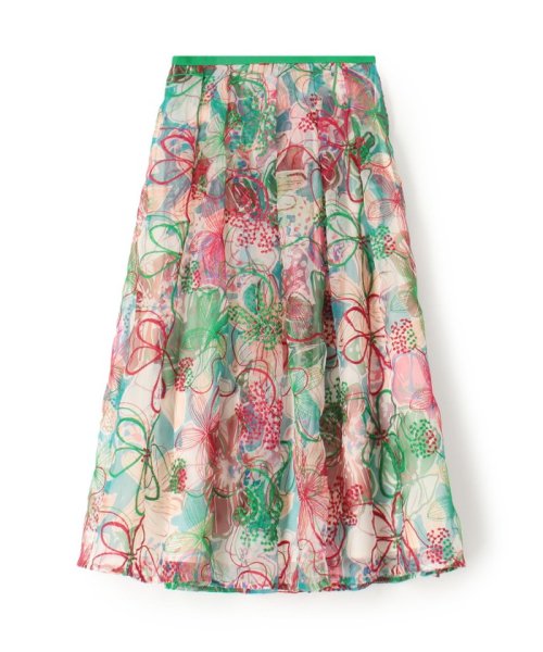 ビーチガーデンプリント タックスイングスカート(506204494  