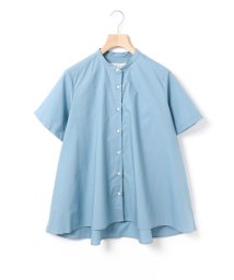 MidiUmi(ミディウミ)/MidiUmi ハーフスリーブ Aラインシャツ/ブルー 