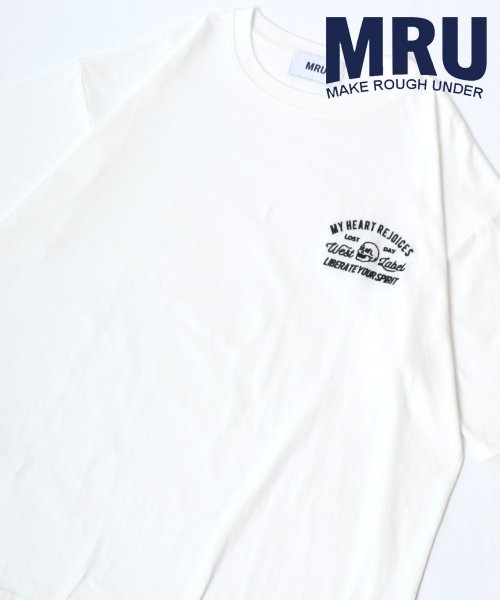 marukawa shonan(marukawa shonan)/【MRU/エムアールユー】コットン100％ ビリヤード ボウリング ルードロゴ刺繍 半袖Tシャツ/メンズ 半袖 トップス カジュアル Tシャツ 綿100 /柄B