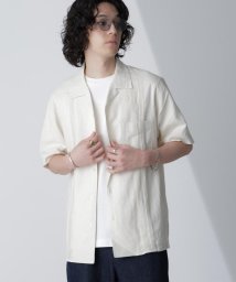 nano・universe(ナノ・ユニバース)/スタイリッシュキューバシャツ 半袖/ホワイト
