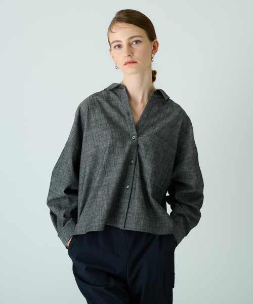 【セットアップ対応商品】ラウンドカットブラウス【THE NEW】【Leilian WHITE LABEL】 NEW WHITE LABEL