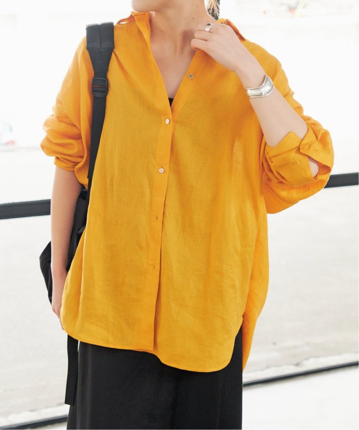 スピックアンドスパン リネンシャツ カシュクール