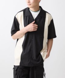 MK homme(エムケーオム)/リラックスオープンカラーシャツ / デザイン刺繍　/ブラック