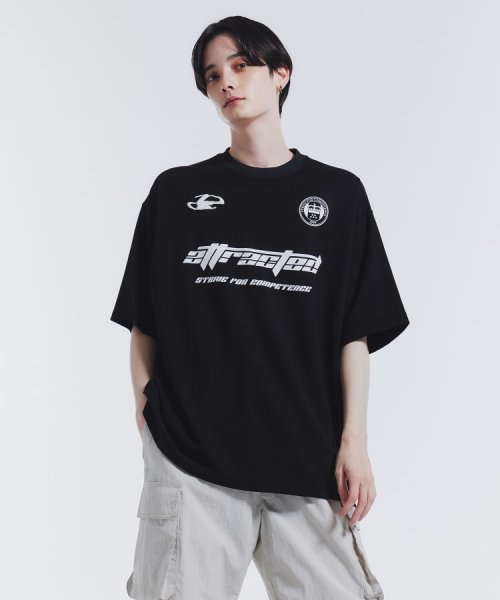 tk.TAKEO KIKUCHI(ティーケー　タケオキクチ)/ゲームシャツライクTシャツ/ブラック（019）