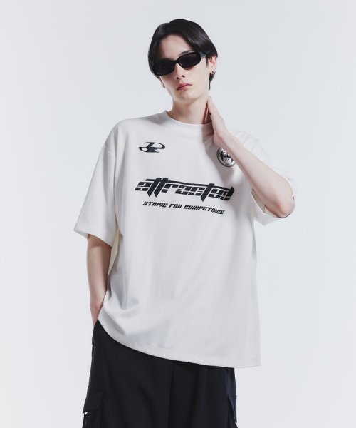 tk.TAKEO KIKUCHI(ティーケー　タケオキクチ)/ゲームシャツライクTシャツ/ホワイト（001）