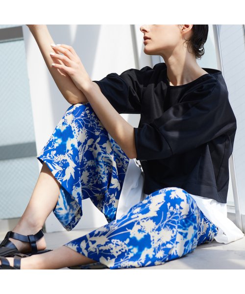 シルエットフラワーワイドパンツ 