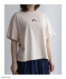 MAC HOUSE(women)(マックハウス（レディース）)/PEKO ワンポイント刺繍Tシャツ 3283－1706/ライトベージュ
