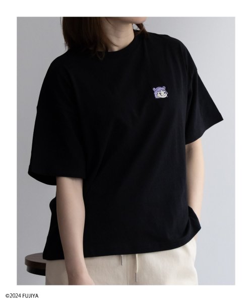 MAC HOUSE(women)(マックハウス（レディース）)/PEKO ワンポイント刺繍Tシャツ 3283－1706/ブラック