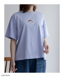 MAC HOUSE(women)(マックハウス（レディース）)/PEKO ワンポイント刺繍Tシャツ 3283－1706/ライトブルー