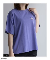 MAC HOUSE(women)(マックハウス（レディース）)/PEKO ワンポイント刺繍Tシャツ 3283－1706/パープル