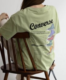 MAC HOUSE(women)(マックハウス（レディース）)/CONVERSE コンバース バックロゴ刺繍シューズプリントTシャツ 4282－9826/ライム