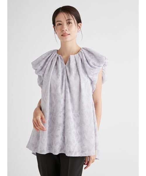 バルーンスリーブチュニックブラウス 予めご了承ください