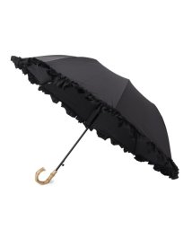 Ober Tashe(ESPERANZA／OberTashe)/完全遮光 遮光率100％ 晴雨兼用日傘 リボン折りたたみ傘/ブラック（019）