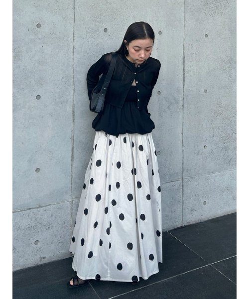 サイドオープンコットンロングスカート(506213023) | スナイデル  