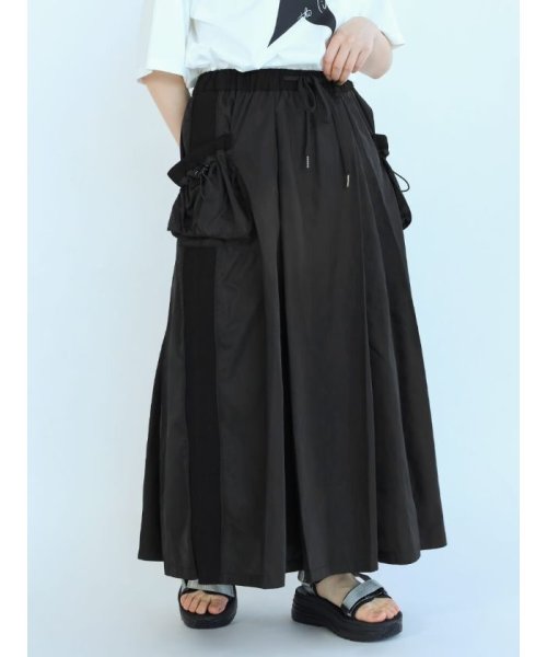LASUD(ラシュッド)/ポケットデザインミリタリースカート/ブラック