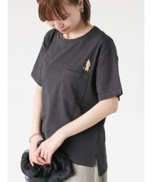Lugnoncure(ルノンキュール)/女の子刺繍Tシャツ/チャコールグレー