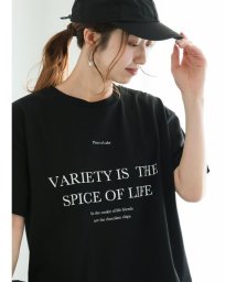 Te chichi(テチチ)/ロゴコンビプリントTシャツ/ブラック