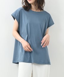 felt maglietta(フェルトマリエッタ)/マーセライズ加工Tシャツ/ブルー