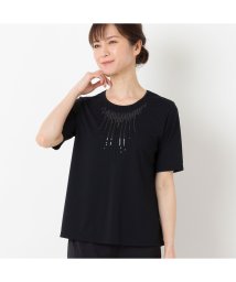 LOBJIE(ロブジェ)/スパンコール刺繍Tシャツ/ブラック