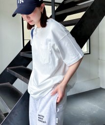 ANME(アンメ)/バックロゴ刺繍 ポケット 無地 Tシャツ/オフホワイト