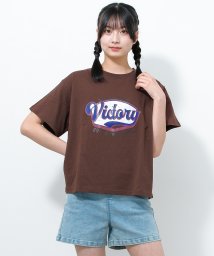 RiCO SUCRE(リコ シュクレ)/かすれプリントTシャツ/ブラウン