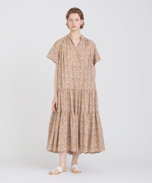 ペイズリープリントティアードワンピース 