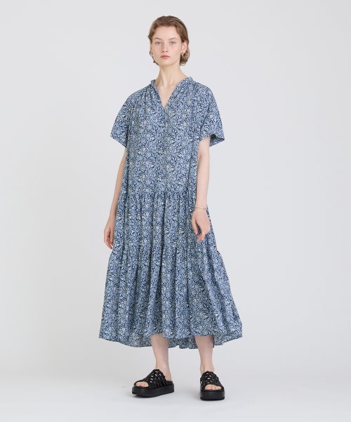 ペイズリープリントティアードワンピース 