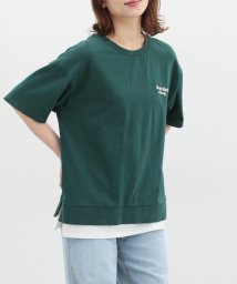 GLACIER(グラシア)/裾レイヤード風トップス トップス Tシャツ レディース 綿100％ UVカット /グリーン
