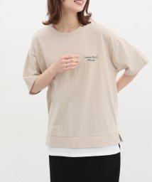 GLACIER(グラシア)/裾レイヤード風トップス トップス Tシャツ レディース 綿100％ UVカット /ベージュ
