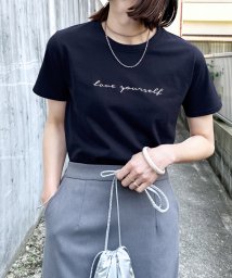 reca(レカ)/刺繍ロゴコンパクトTシャツ(R24133－v)/ネイビー