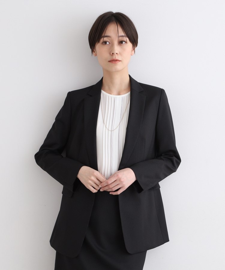 スーツ　ジャケット　パンツ　コムサイズム　ストライプ　ブラック　 S　合服 スーツジャケットパンツコムサイズムストライプブラック S合服