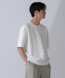 nano・universe(ナノ・ユニバース)/ダブルスムースクルーネックBIGTシャツ 半袖/ホワイト