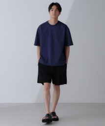 nano・universe(ナノ・ユニバース)/ダブルスムースクルーネックBIGTシャツ 半袖/ネイビー