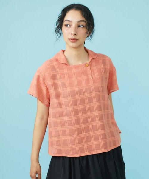 Cesta チェックシアーブラウス(506229881) | ホコモモラ(Jocomomola  