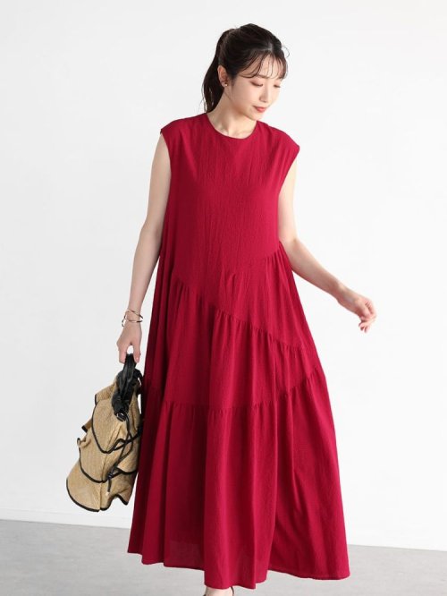 ノースリーブティアードサッカーワンピース ワンピース B1431776708(11000円)