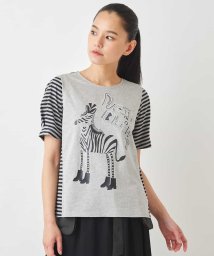 HIROKO BIS(ヒロコビス)/ドレスアッププリントTシャツ /洗える/ライトグレー