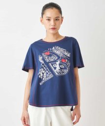 HIROKO BIS(ヒロコビス)/ステッチアクセントTシャツ /洗える/ネイビー