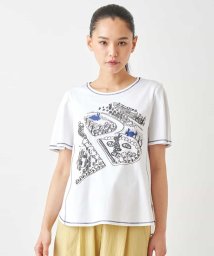 HIROKO BIS(ヒロコビス)/ステッチアクセントTシャツ /洗える/ホワイト
