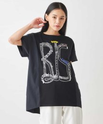 HIROKO BIS(ヒロコビス)/グラフィカルプリントTシャツ /洗える/ブラック