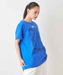 HIROKO BIS(ヒロコビス)/グラフィカルプリントTシャツ /洗える/ブルー