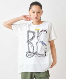 HIROKO BIS(ヒロコビス)/グラフィカルプリントTシャツ /洗える/ホワイト