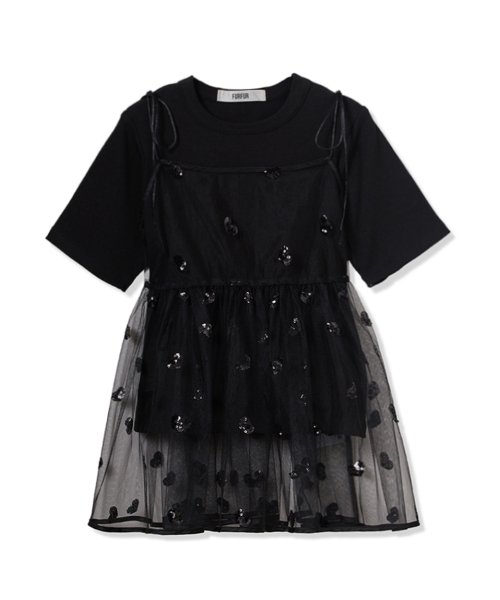 グリッターハート刺繍キャミソール 予めご了承ください