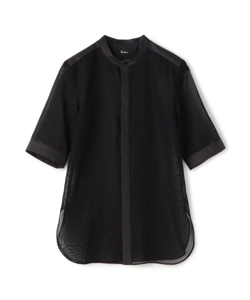 コットンボイルシアー ノーカラーシャツ N1946816005(14850円)