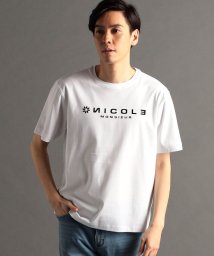 MONSIEUR NICOLE(ムッシュニコル)/ロゴグラフィック 半袖Tシャツ/09ホワイト