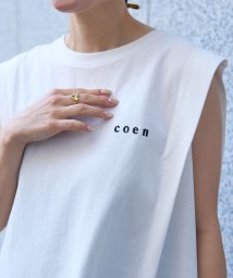 coen/【WEB限定】コーエンロゴ刺繍タックノースリーブTシャツ/506245777